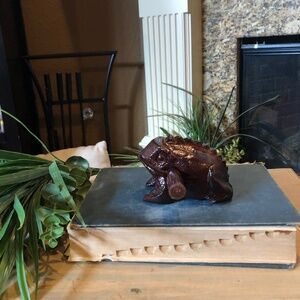 Thai Wooden Frog Carved Handcrafted, Thailand